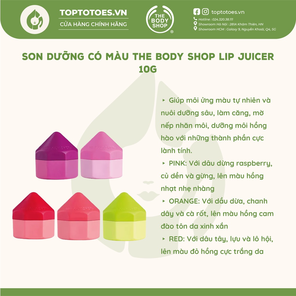 Son dưỡng có màu The Body Shop Lip Juicer dưỡng môi căng hồng, ngừa thâm