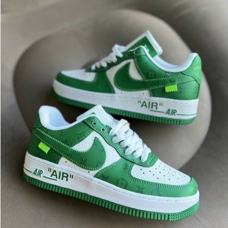 Giày thể thao Louiss_Vuittonm x Nike_AirForce 1 Low By White Green/Af1 LV Xanh Lá Af1 LV White Green-ntstore