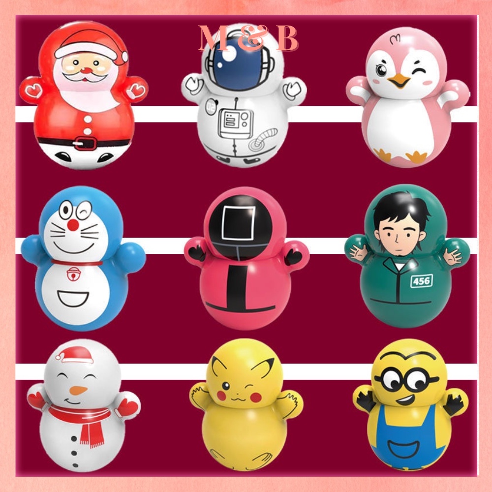 Lật đật mini, đồ chơi lật đật mini cho bé cute dễ thương kiểu dáng Squid game Doremon Pikachu Phi hành gia đáng yêu