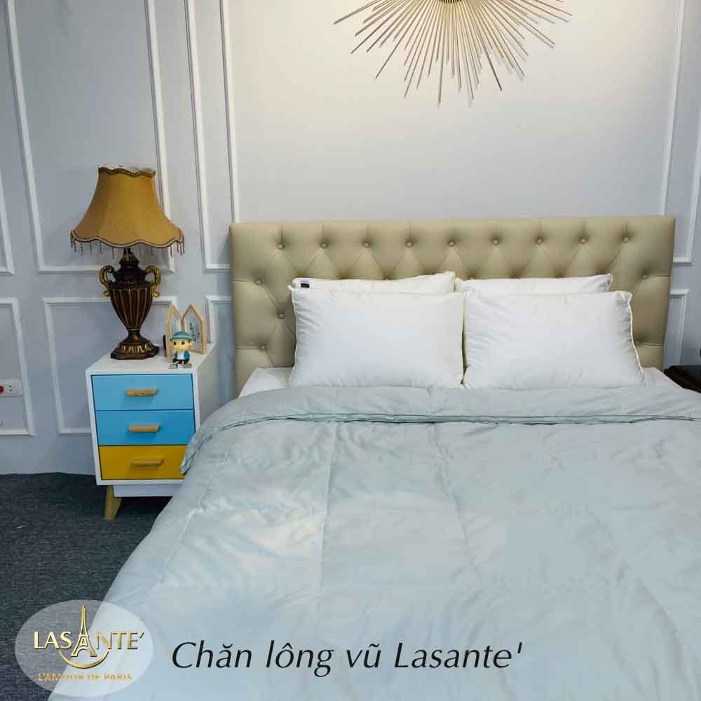 Chăn lông vũ tự nhiên Lasante' 2mx2.3m, 100% lông nhung tự nhiên siêu mềm nhẹ, ấm áp sảng khoái cao cấp nặng 3kg