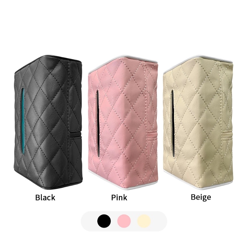 Hộp Đựng Khăn Giấy Bằng Da PU Gắn Tấm Che Nắng Ghế Ngồi Xe Hơi Tiện Dụng