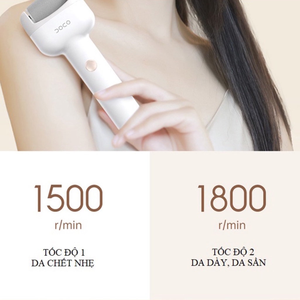 Máy Chà Gót Chân Xiaomi Doco - Loại Bỏ Vết Chai Chân - Tẩy Da Chết Hiệu Quả Tại Nhà - Tặng Kèm Kem Dưỡng - Chính Hãng