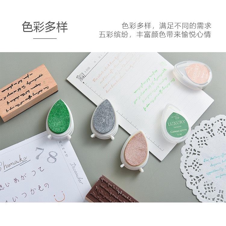 Hộp Mực Dấu Gỗ Water Drop Nhiều Màu Nhà Cam