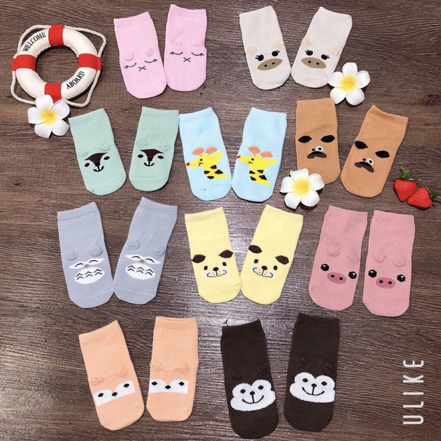 Tất Chống Trơn Trượt Cho Bé 0-3 Tuổi Hình Thú T96