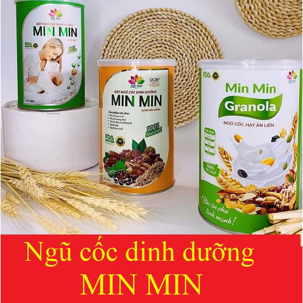 Ngũ cốc hạt ăn liền granola min min (hộp 500g)
