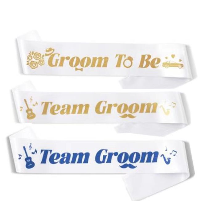 Băng Đeo Chéo In Chữ Bride to Be Team Groom