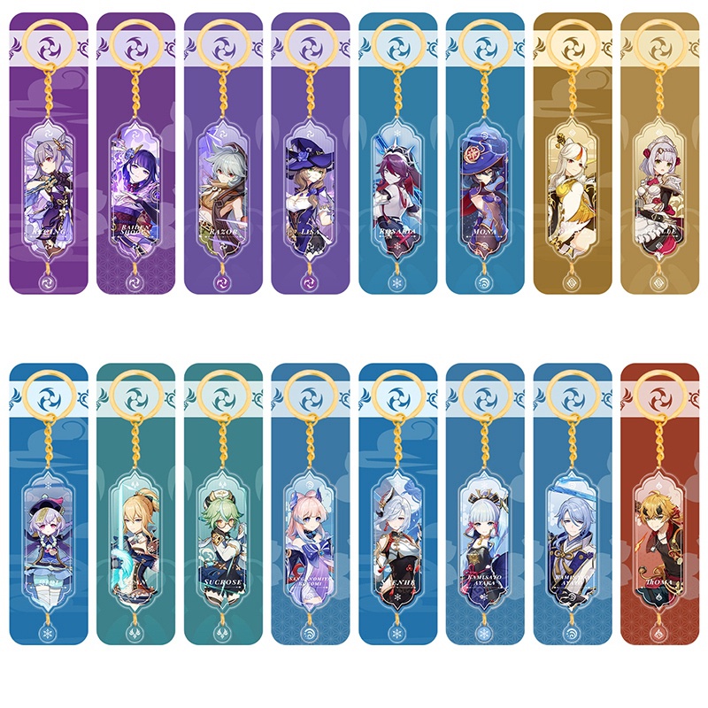 Móc Khóa Xe Hơi Bằng Acrylic Hình Nhân Vật Anime Genshin Va Chạm Yae Miko Xiao Ganyu Zhongli Diluc Klee Hoạt Hình Cho Nam Và Nữ