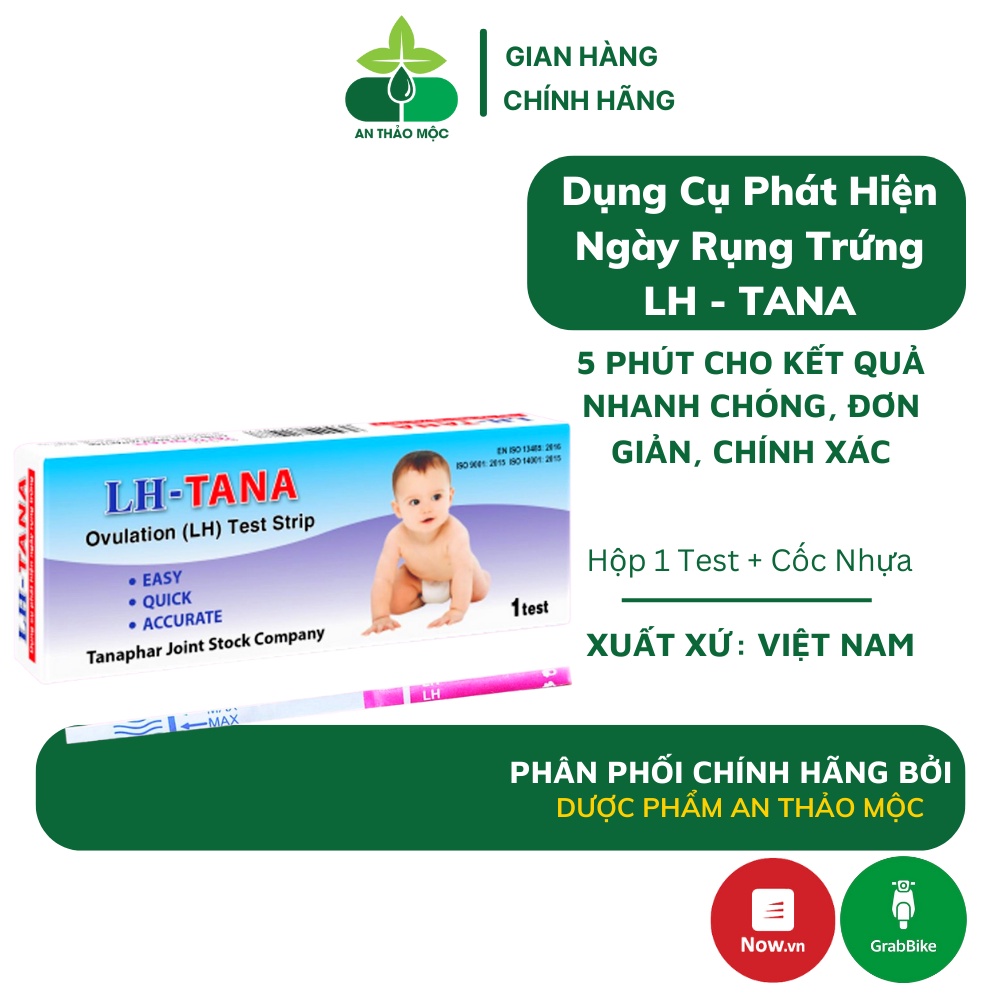 Dụng cụ phát hiện ngày rụng trứng Tanaphar Lh- tana cho kết quả trong 5 phút nhanh chóng tiện lợi chính xác hộp 1 que