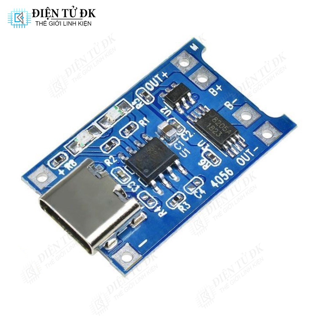 TP4056 Mạch Sạc Pin Lithium Type-C 1A Có Bảo Vệ