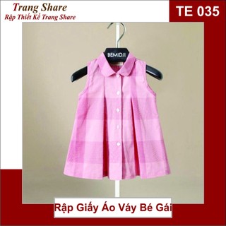 Rập giấy áo váy bé gái te035