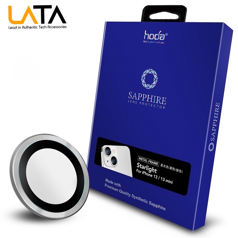 Miếng dán bảo vệ camera HODA Sapphire cho iPhone 13 và 13 Mini  - có khung trợ dán