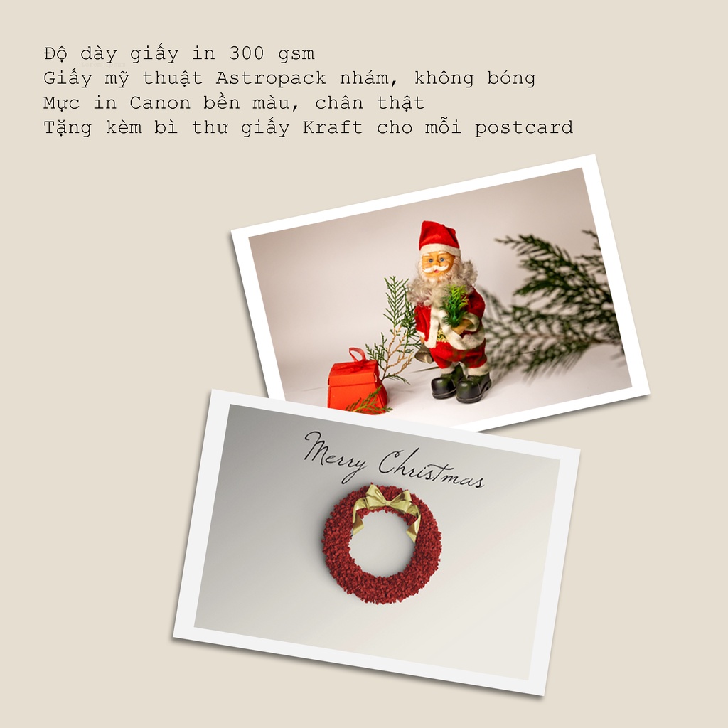 Thiệp giáng sinh, postcard trang trí noel, quà giáng sinh trang trí cây thông, postcard decor kích thước 10x15 - CHR1