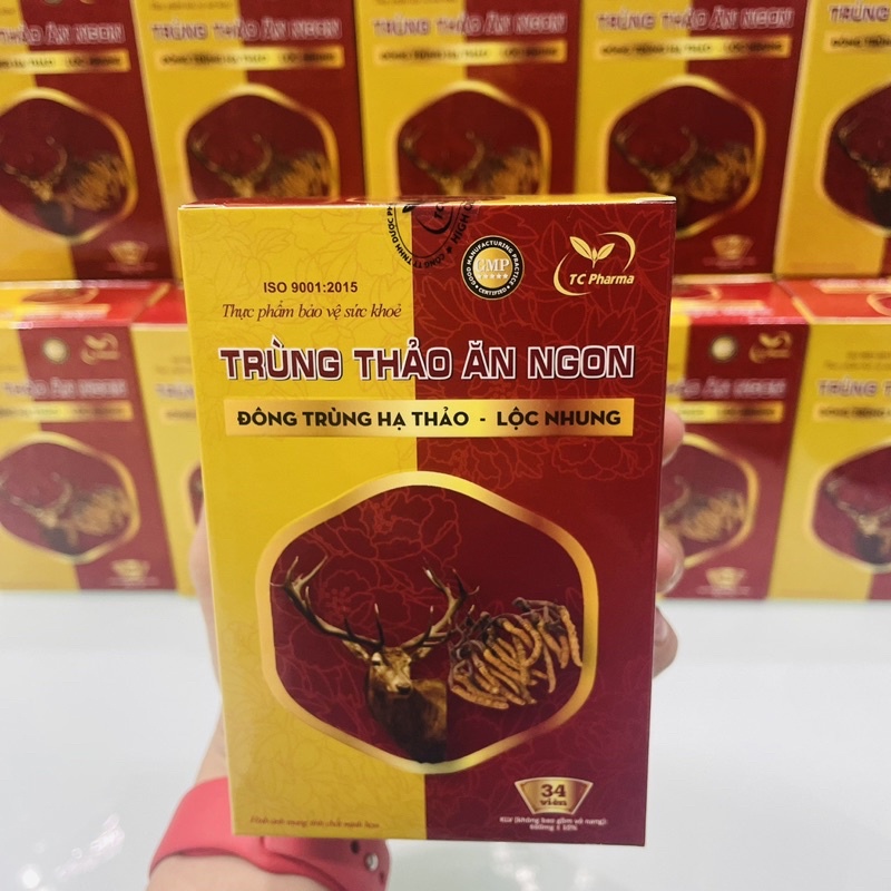Trùng Thảo Ăn Ngon Hộp 34 viên Bồi Bổ Sức Khoẻ