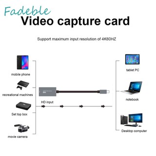 Type-C Audio Capture Card HDMI-compatible USB Video Grabber for PC Game Camera