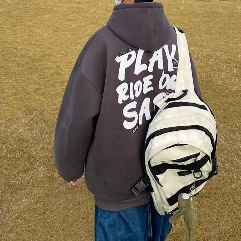 Áo hoodie Dáng Rộng Có In Chữ Thời Trang Cao Cấp Cho Nam Nữ