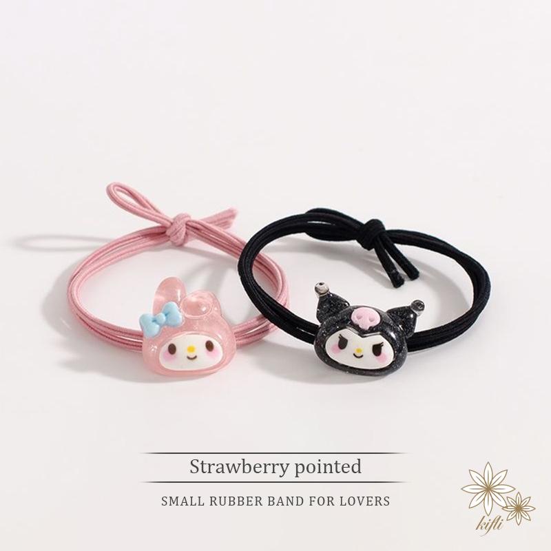 Sanrio Dây Buộc Tóc Đôi Từ Tính Bằng Cao Su Hình Chú Chó Kuromi Pacha Phong Cách Mới