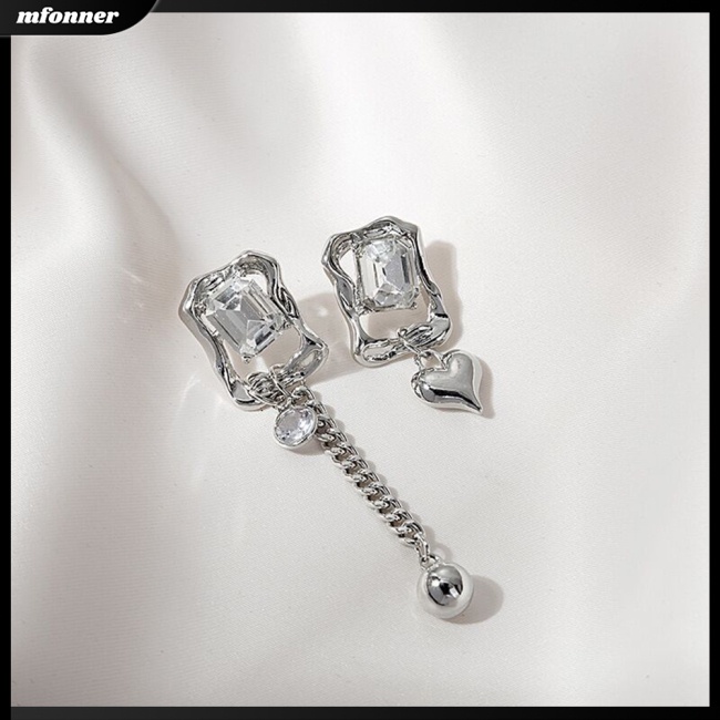 Bông Tai Hình Trái Tim Đính Đá Zircon Thời Trang Dành Cho Nữ