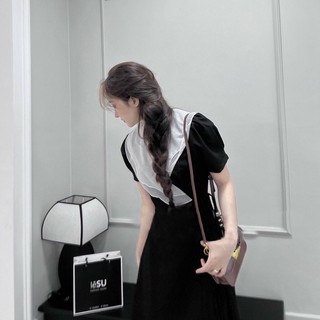 Đầm váy đi tiệc cổ bèo trắng (kèm hình thật)