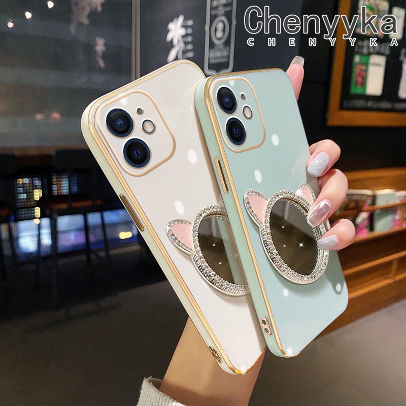 Ốp Điện Thoại Chống Sốc Có Giá Đỡ Và Gương Soi Cho Xiaomi MI 11 Lite 4G 11 Lite 5G 11 Lite 5G Ne