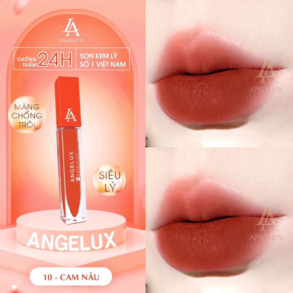 Son Kem Siêu Lì Angelux Màu Cam Nâu