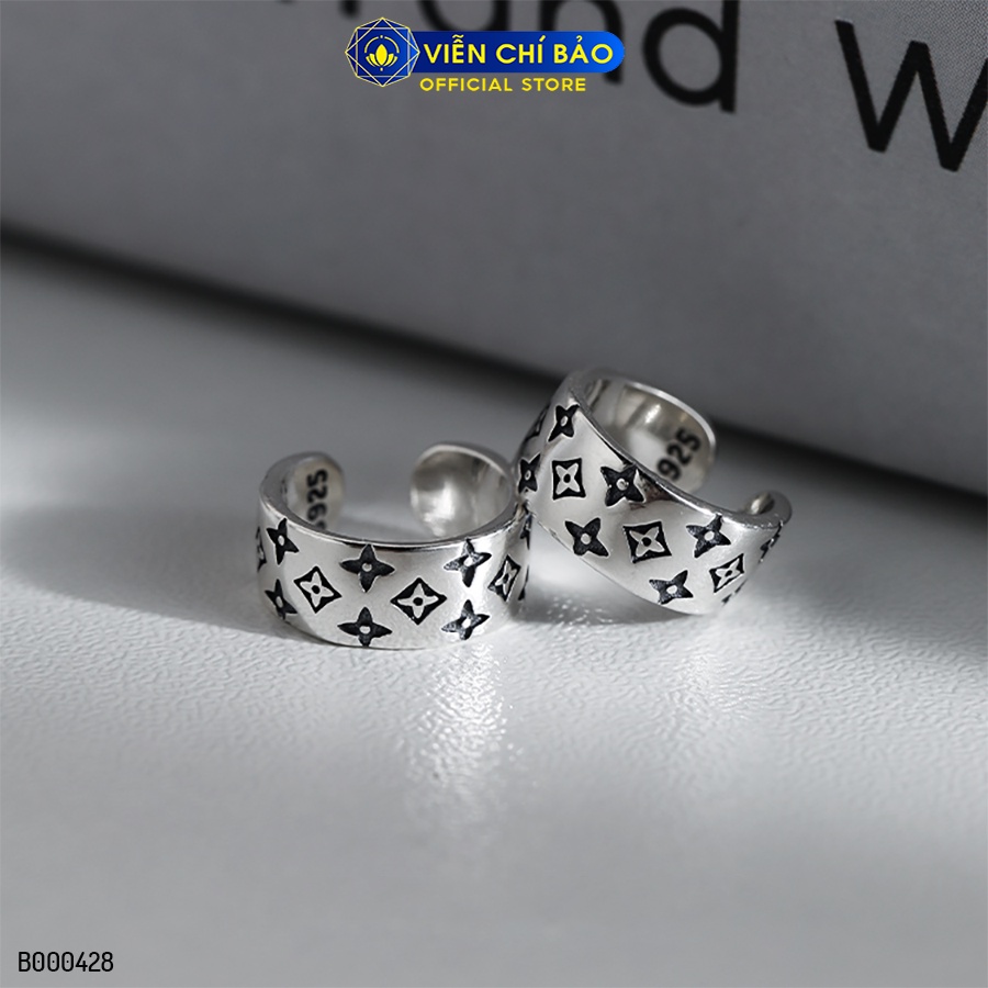 Bông tai bạc nữ LV kẹp vành - chiếc chất liệu bạc 925 thời trang phụ kiện trang sức Viễn Chí Bảo B000428