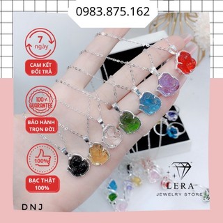 Dây chuyền nữ mặt hồ ly phong thuỷ bọc bạc, vòng cổ nũ bạc ta mặt hồ ly đủ màu theo mệnh thiết kế trang sức LERA