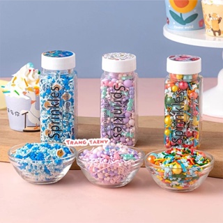 Lọ kẹo bông đường mix Sprinkles các màu trang trí bánh kem 100g