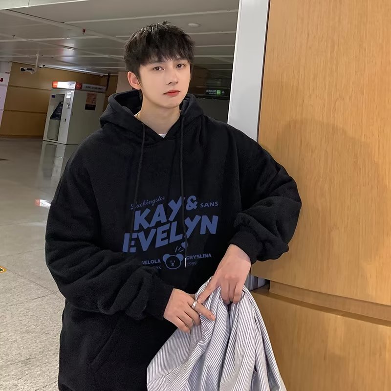 Áo Hoodie Tay Dài Oversize In Chữ Thời Trang Nhật Bản Cao Cấp Cho Nam