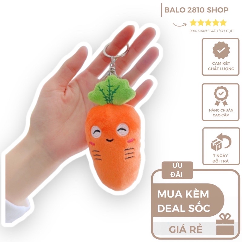 Móc Khóa Cà Rốt Mini Dễ Thương Treo Balo Túi Xách Phụ Kiện Gấu Bông Mini Treo Trang Trí