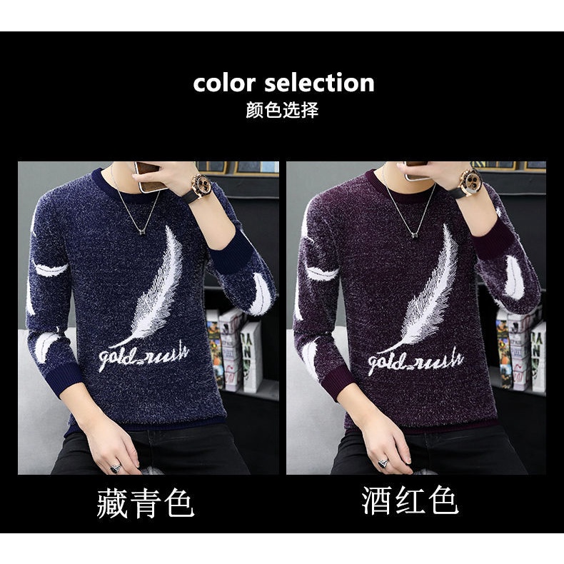 Áo Len Cổ Tròn Phong Cách Hàn Quốc Thời Trang Thu Đông Mới Cho Nam