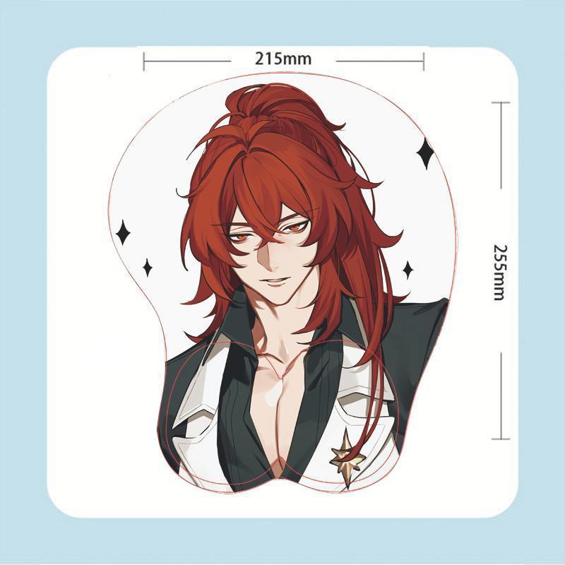 Miếng Lót Chuột Máy Tính 3D Bằng silicone Hình zhongli xiao diluc Keeya