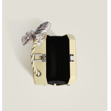 Túi Xách Nữ Đeo Chéo Hình Hộp Phối Nơ Lụa Xinh Xắn