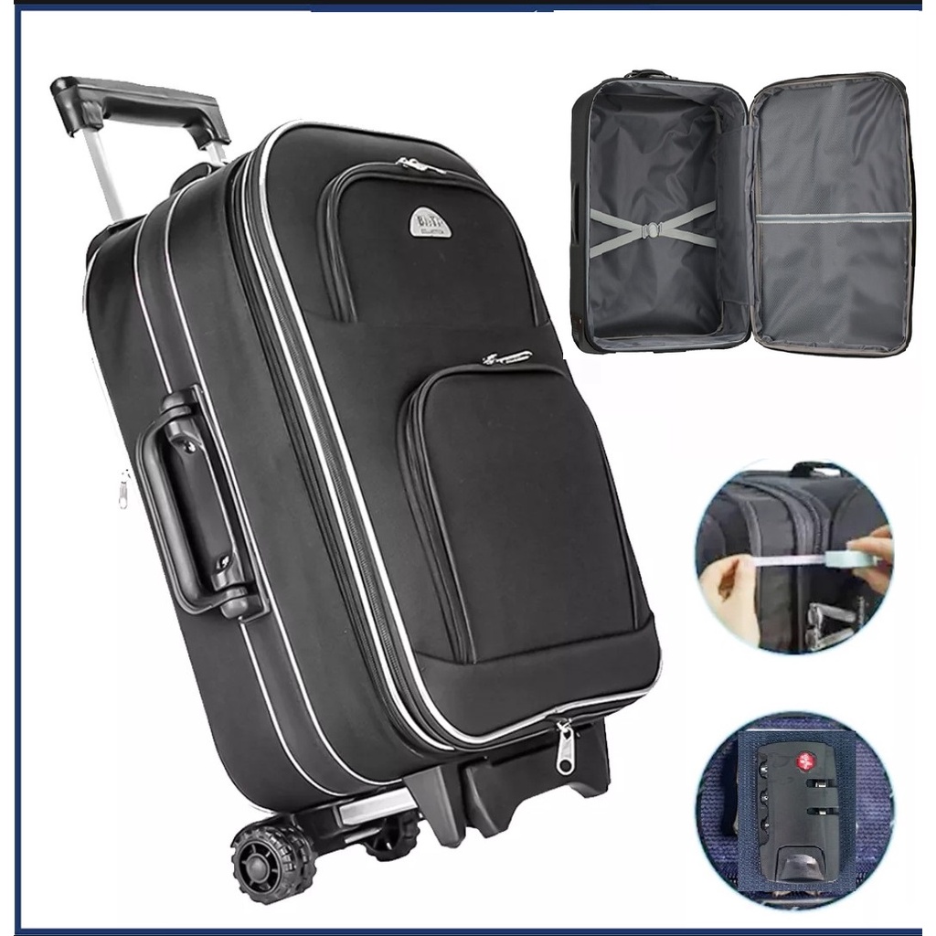 Vali Du Lịch Kéo Tay BI& TI màu đen có nắp 24 Inch
