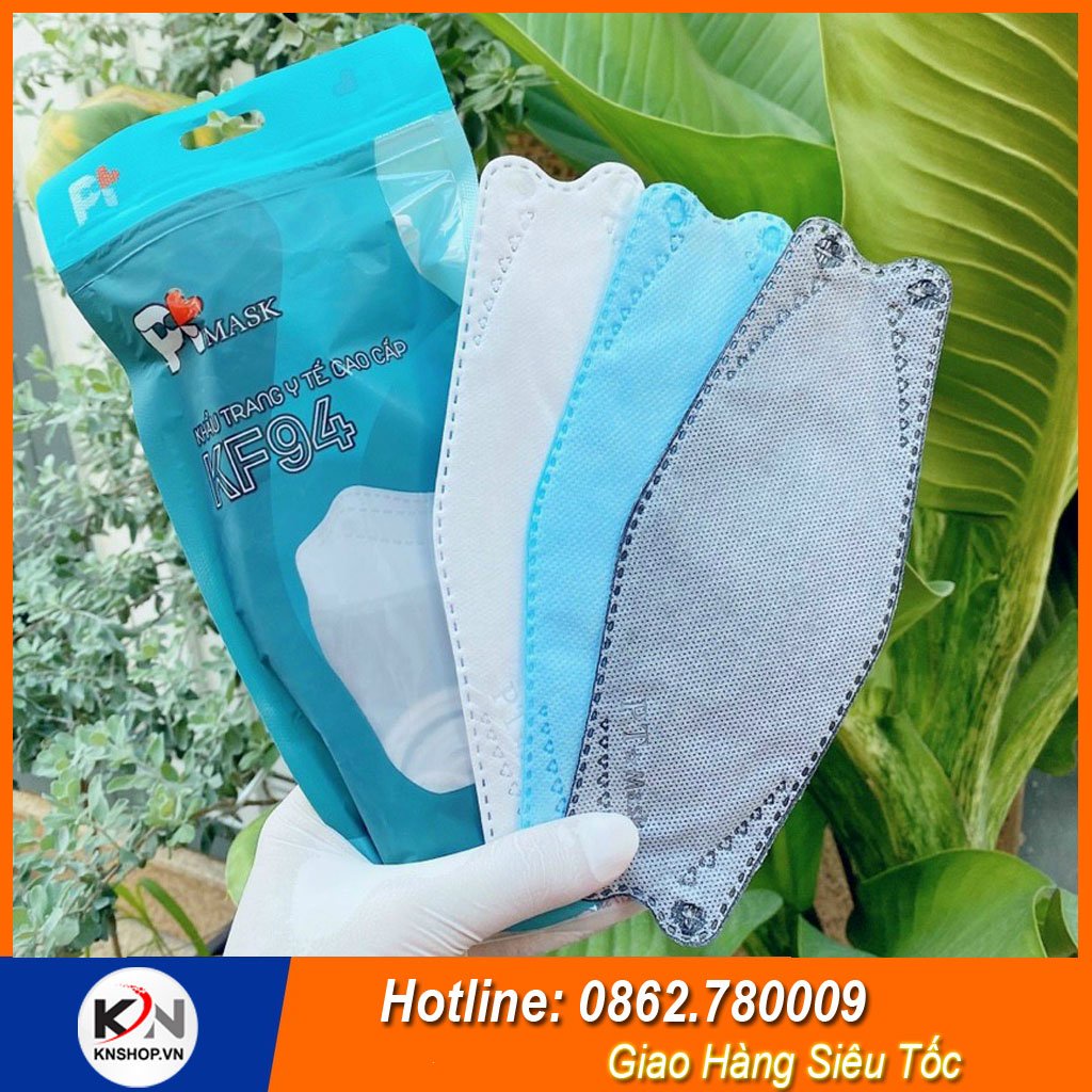 Khẩu Trang 4D - KF94 PT Mask Phương Tuyến 4 Lớp Vải 4S Màu Trắng, Xanh, Xám, Đen, Hồng (300 Cái/ thùng)