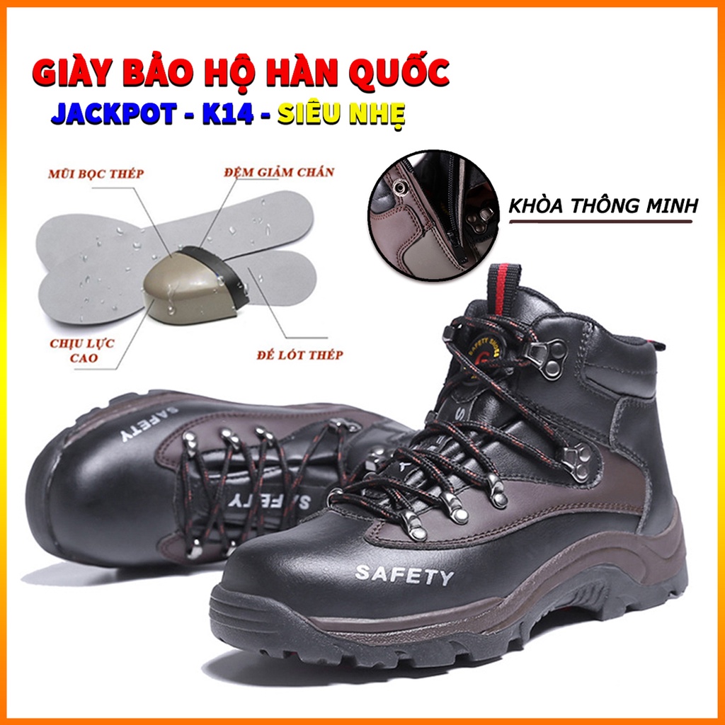 Giày bảo hộ Hàn Quốc - K14 Siêu nhẹ - Khử mùi - Chống nước - Chống cháy.