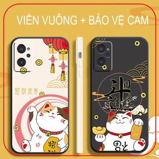 Ốp Lưng Cạnh Vuông, Bảo Vệ Cam. Realme Realme 9 4G / 9i / 9 Pro Mèo Thần Tài May MẮn