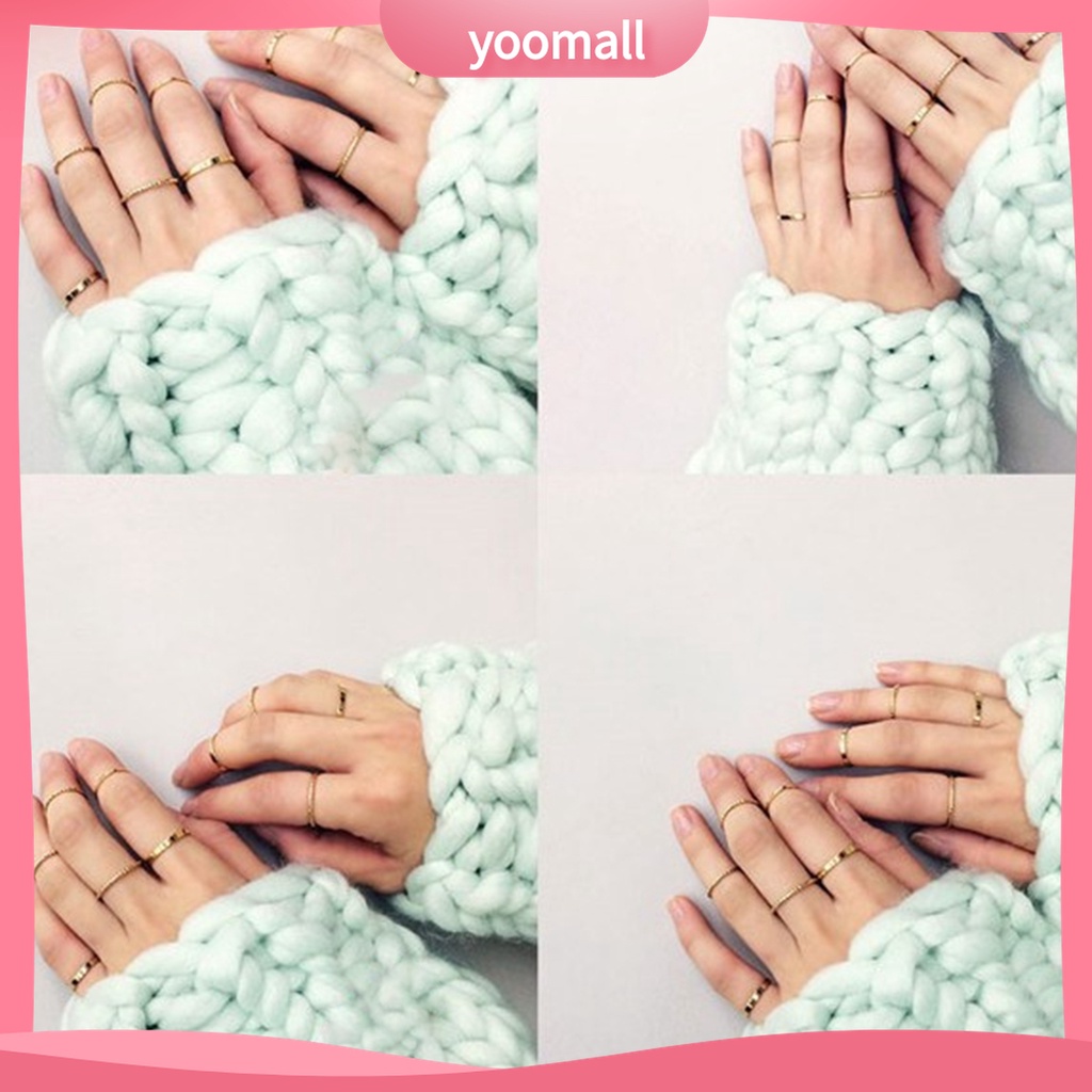 (Yoomall) Set 10 Nhẫn Xỏ Ngón Màu Sắc Tinh Khiết Nhẹ Nhàng Dễ Phối Đồ Cho Nam Và Nữ