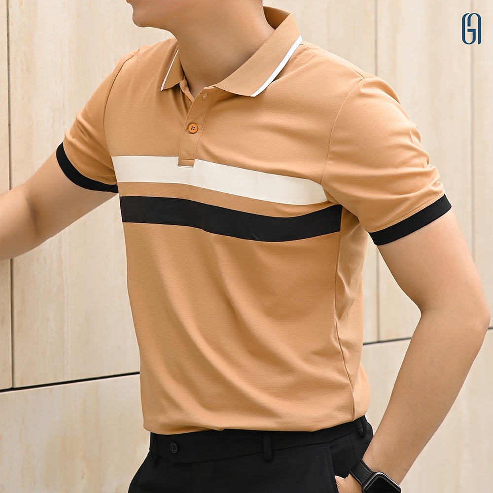 Áo polo phối GRIT POLO SHIRT vải cotton liquid mềm mát, form Slimfit - THE GMEN ELEGANT EST 2017