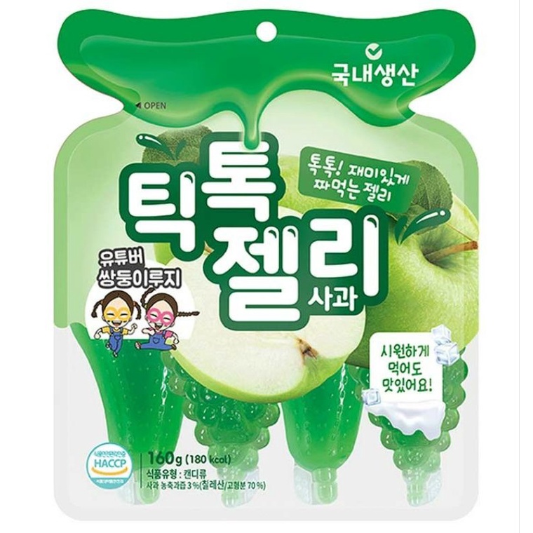 Thạch Tiktok Hàn Quốc Vị Dâu, Nho, Đào, Táo Gói 160g