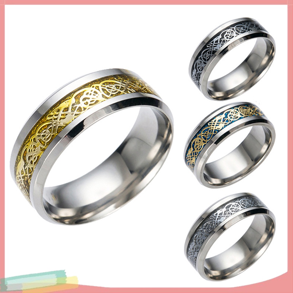 Nhẫn Thép Titan Trơn Màu Kiểu Dáng Đơn Giản Dành Cho Nam