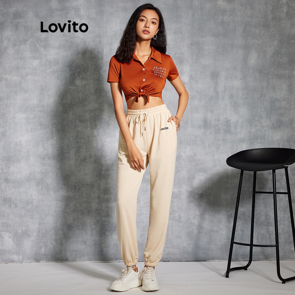 Lovito Áo Thun In Chữ L20E074