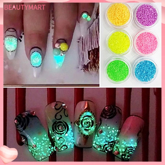 1 Hộp Bột Dạ Quang Lấp Lánh Trang Trí Móng Tay Nghệ Thuật