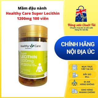 Mầm đậu nành Healthy Care Super Lecithin 1200mg 100 viên - Hàng Úc đủ bill
