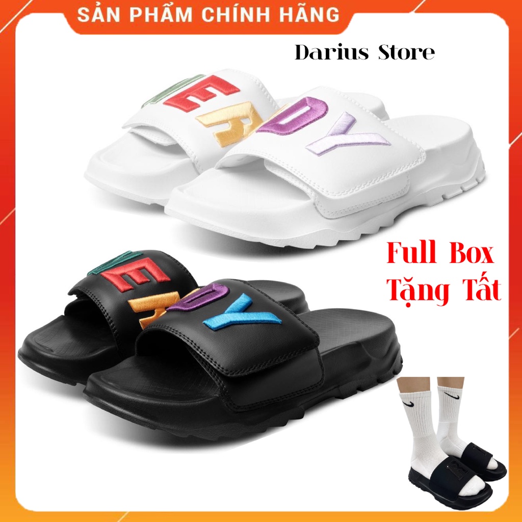 Dép NERDY nam nữ quai ngang Logo thêu nỗi Unisex đế đúc bánh mì cao nhiều màu full tem mác[ FULL BOX]