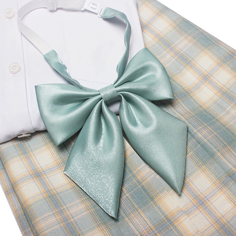 Cà Vạt Đồng Phục Học Sinh Màu Trơn Đính Nơ Dễ Thương