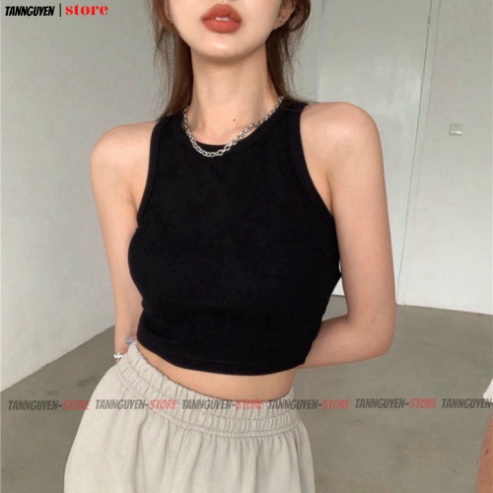 Áo Thun Nữ ba lỗ ,Sát Nách Croptop Kiểu Ôm Vải Cotton Giãn Tốt, Mặc Nhà Đi Chơi, Đi Biển - tannguyen_store