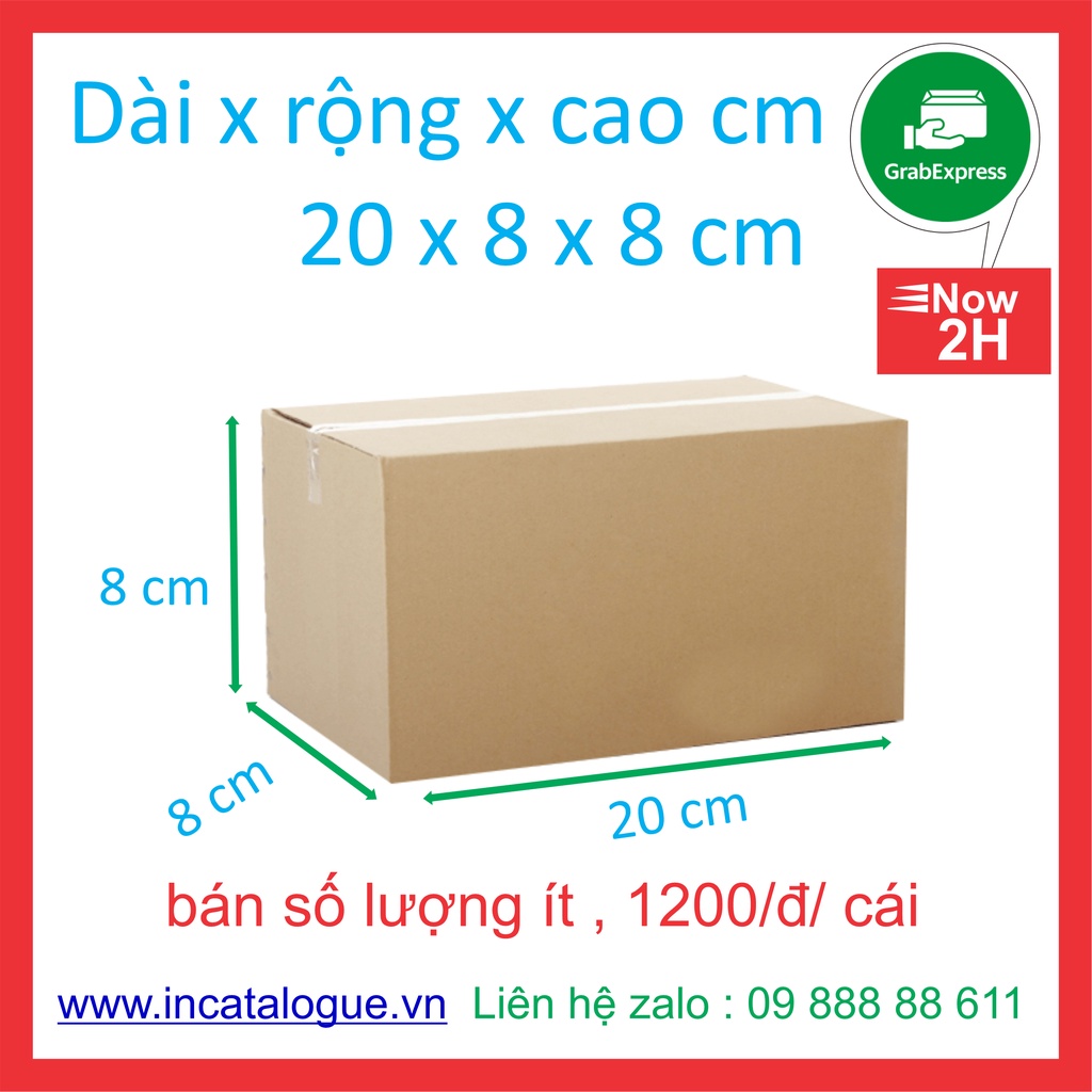 Hộp carton 20x8x8 đóng hàng 100 hộp