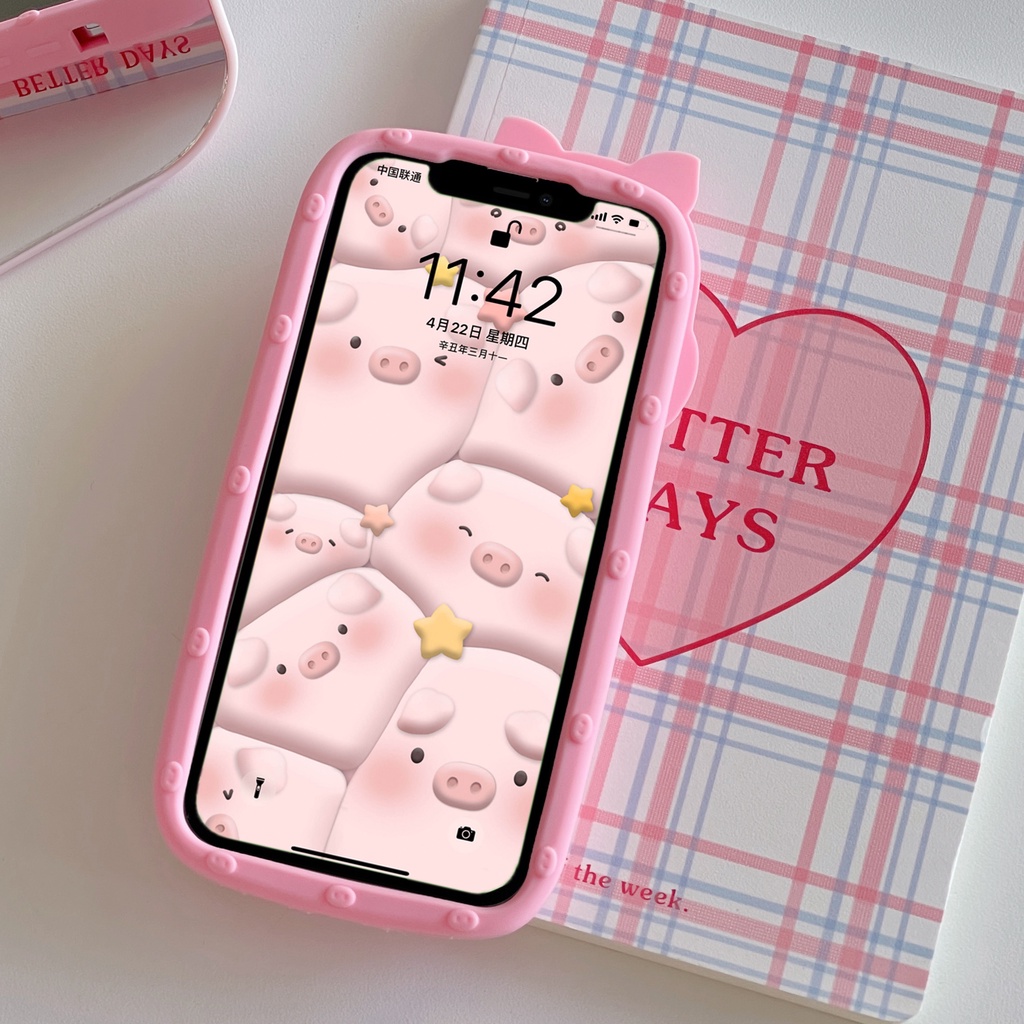 Ốp Điện Thoại Mềm Chống Rơi In Hình Heo Hoạt Hình Cho iPhone 14 14PRO MAX 13 12PRO MAX 13pro MAX XS MAX