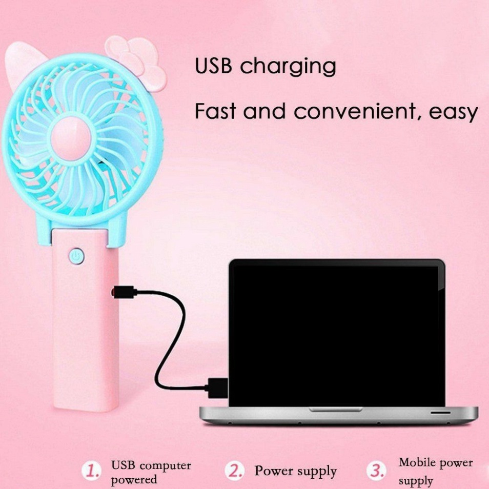 Quạt Hello Kitty xách tay cất giữ Sạc USB