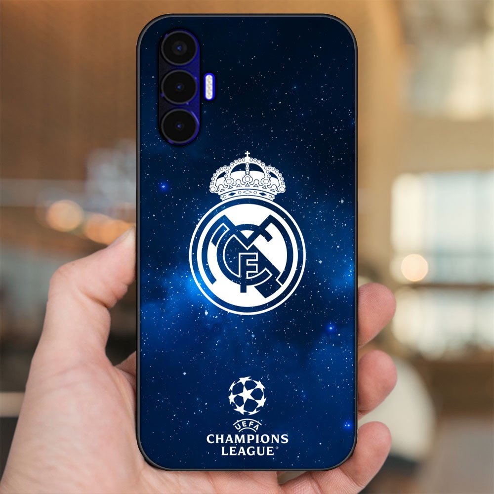 Ốp lưng Tecno Pova 3 viền đen in hình Real Madrid